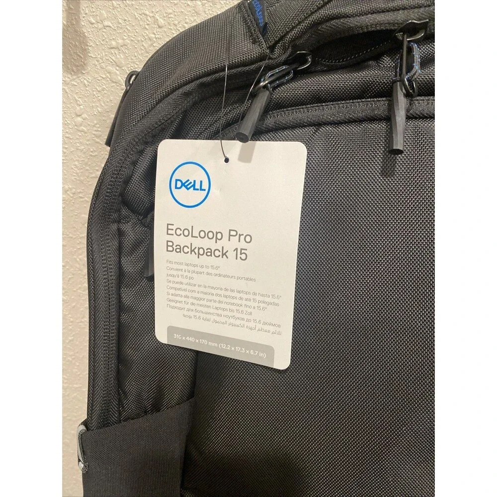 Dell EcoLoop Pro 15  Backpack Black New With Tags